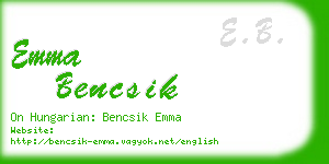 emma bencsik business card